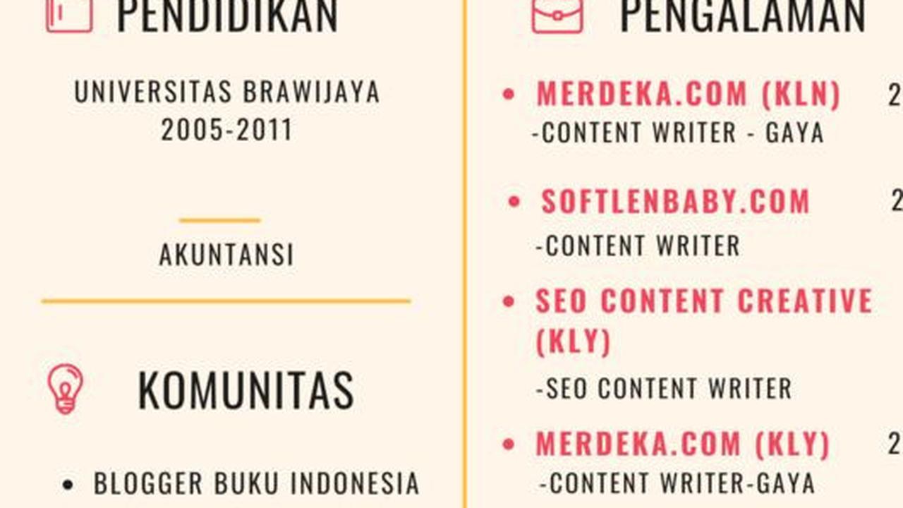 4. Contoh CV Modern dan Kreatif dalam Bahasa Indonesia