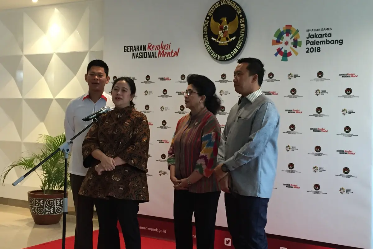 Menko PMK Puan Maharani saat konferensi pers mengenai Asian Para Games 2018
