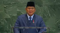 Presiden Indonesia Prabowo Subianto pada Selasa (23/9/2025) menyampaikan pidatonya di Sidang Umum PBB&nbsp;(Dok. United Nations).