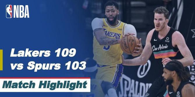 VIDEO: Highlights NBA, LA Lakers Tundukkan San Antonio Spurs 109-103