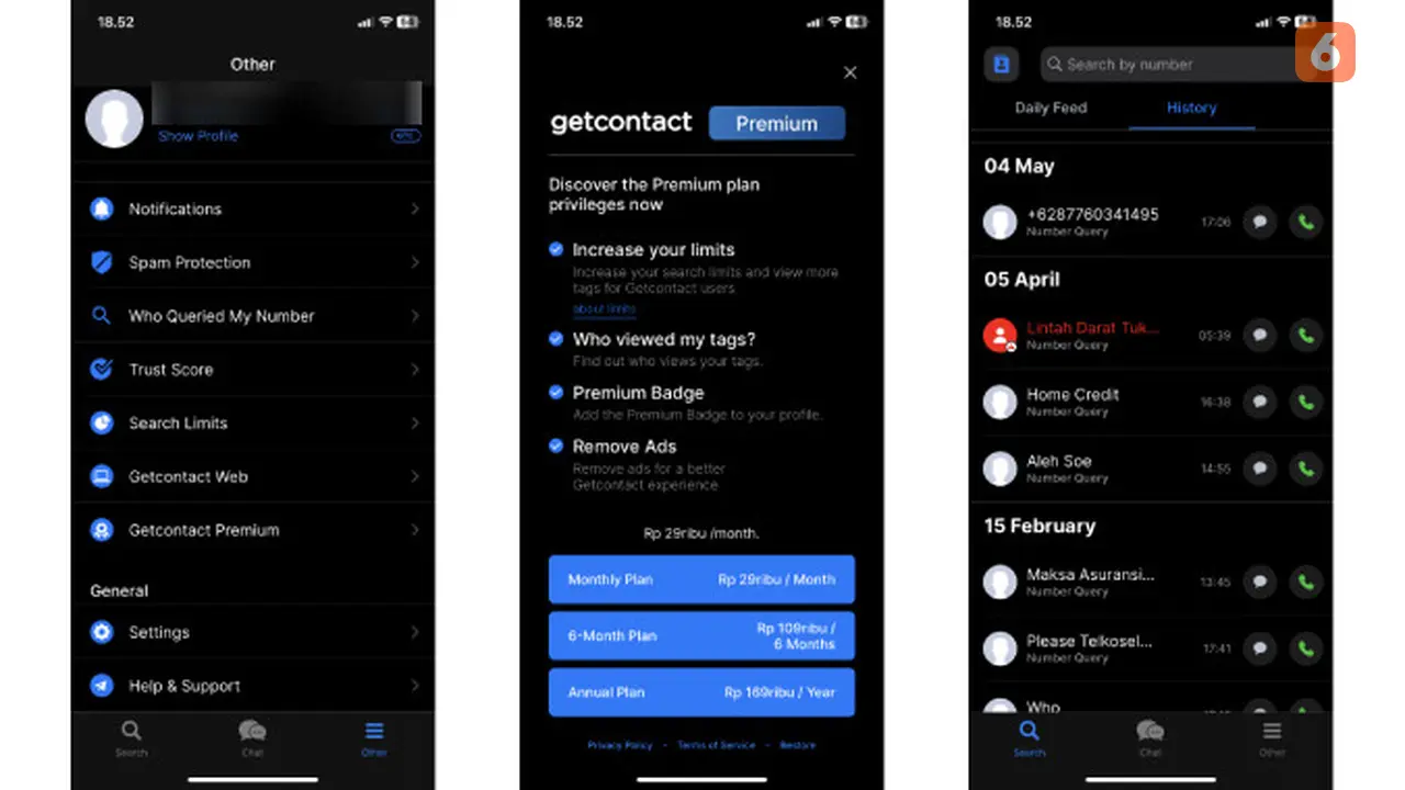 Harga Getcontact Premium Terbaru untuk HP Android dan iOS