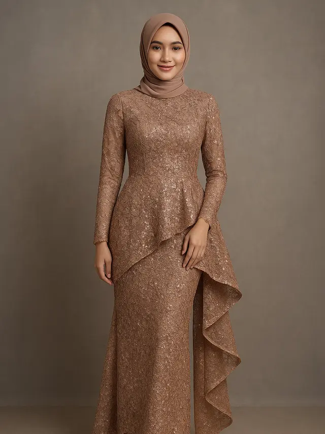7 Model Kebaya Brokat Full Payet, Tampil Glamor dan Anggun