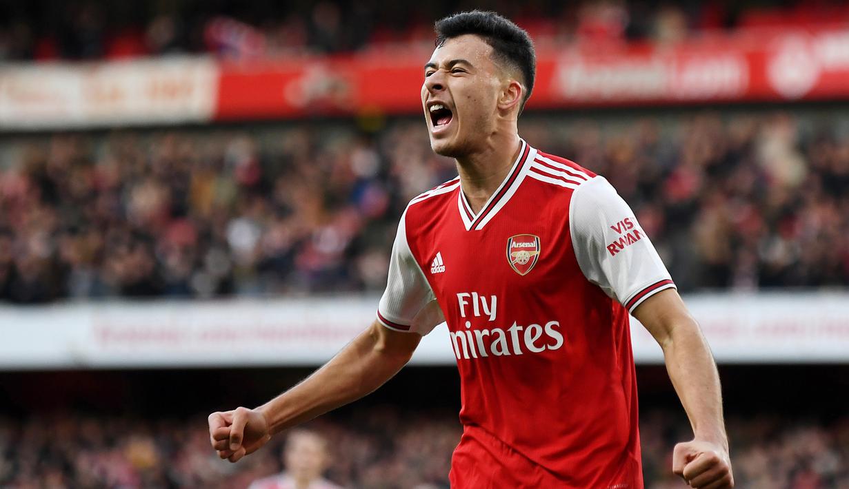 6. Gabriel Martinelli (Brasil) - Pemain yang berposisi sebagai penyerang ini merupakan masa depan Timnas Brasil. Meski masih muda Martinelli mampu menembus skuat The Gunners dan memperlihatkan daya saing yang bagus di lini serang. (AFP/Daniel Leal Olivas)