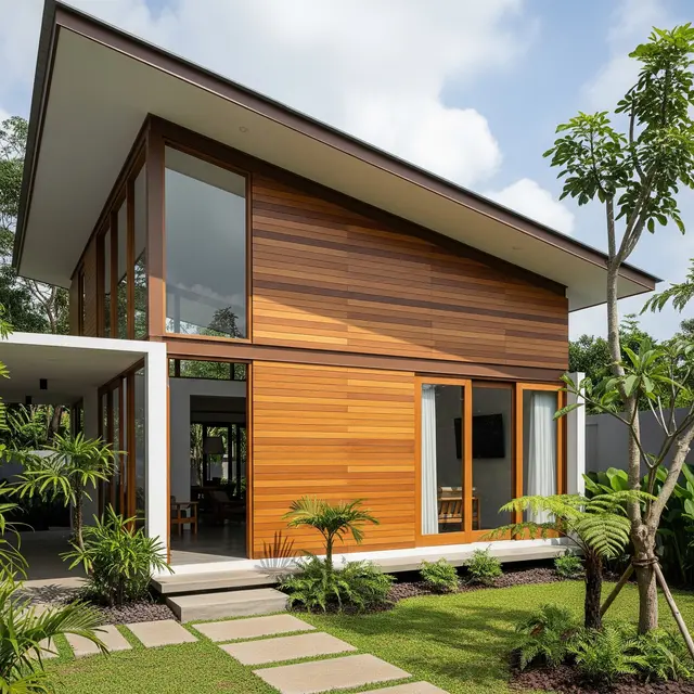 Gambar Rumah Minimalis Atap Sandar Modern