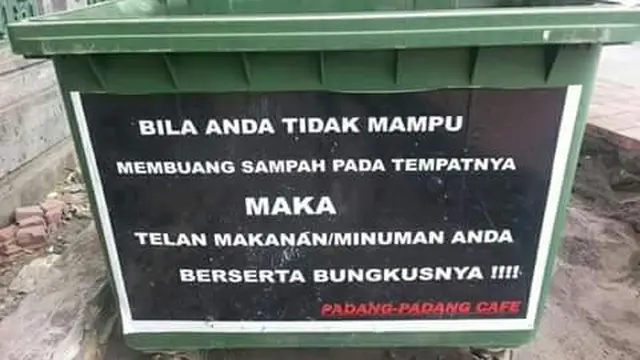 larangan buang sampah unik