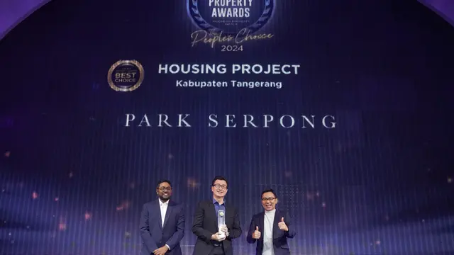 Penganugerahan Park Serpong sebagai "The Winner in Housing Project Kabupaten Tangerang" dan "The Winner in Millennial Home Design" dalam ajang GPA People’s Choice Awards 2024. (Dok LPKR)