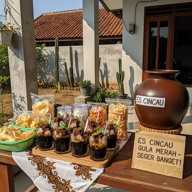 Ide Jualan Minuman Dingin di Teras Rumah Type 45 saat Musim Kemarau (Gemini AI)