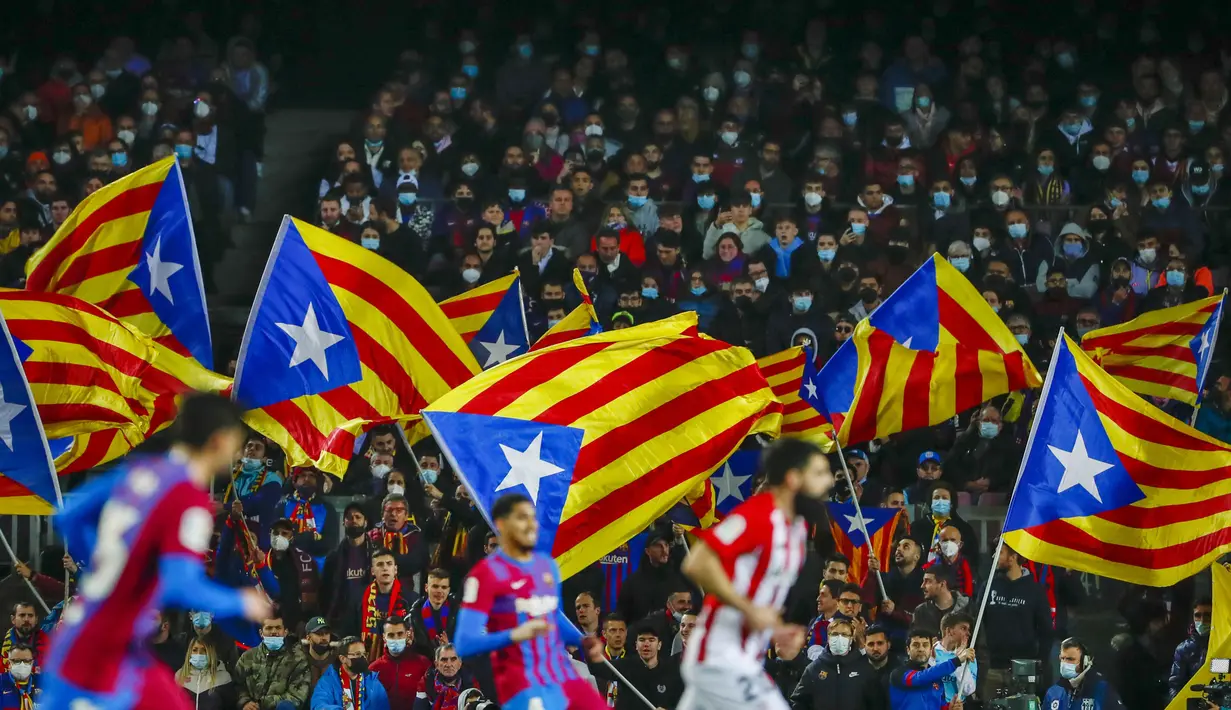 Hasil ini membuat Barca menempati posisi empat dengan mengemas 45 poin dari 25 laga sementara Bilbao di peringkat delapan dengan raihan 37 poin dari 26 laga. (AP/Joan Monfort)