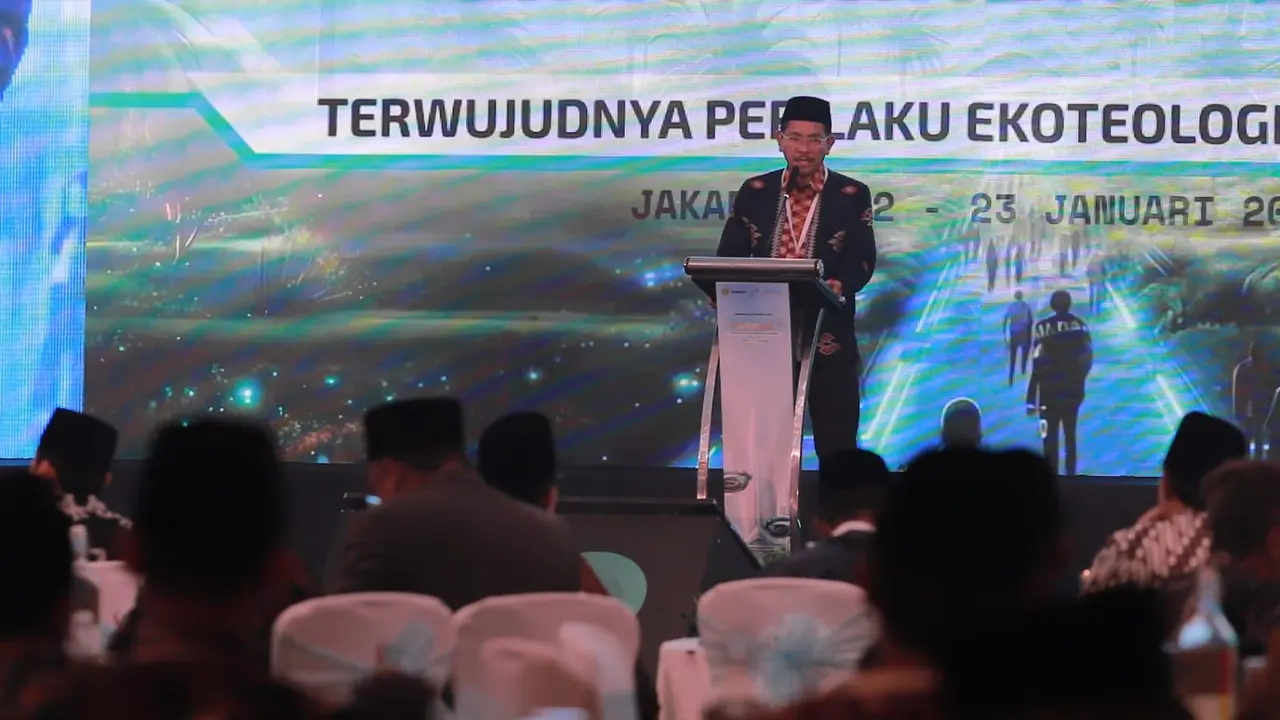 Direktur Jenderal Bimbingan Masyarakat Islam Abu Rokhmad menyampaikan praktik baik ekoteologi tersebut dalam Rapat Kerja Nasional (Rakernas) Ditjen Bimas Islam yang digelar di Jakarta. (ISTIMEWA)