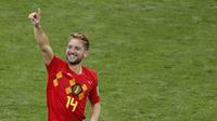 Dries Mertens menjadi pemain Belgia kedua setelah Marc Wilmots yang mampu mencetak gol pada dua edisi Piala Dunia. (AFP/Odd Andersen)