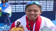 Riska berada di tempat kedua dengan perbedaan waktu yang tipis dan meraih medali perak.