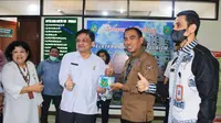 Direktur Pemasaran Pariwisata Nusantara Kemenparekraf, Dwi Marhen Yono bertemu Direktur Utama RSUD Dr Pirngadi Medan, Syamsul Arifin Nasution SpOG saat berkunjung ke rumah sakit tersebut, Rabu (12/10/2022). (Ist)