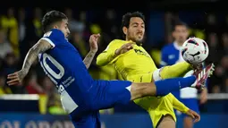 Bertandang ke Stadion La Ceramica, Atletico Madrid menang tipis 2-1 atas Villarreal. (JOSE JORDAN/AFP)