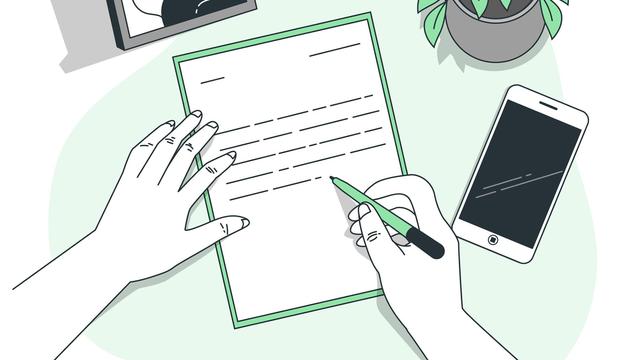 Ilustrasi menulis, klausa