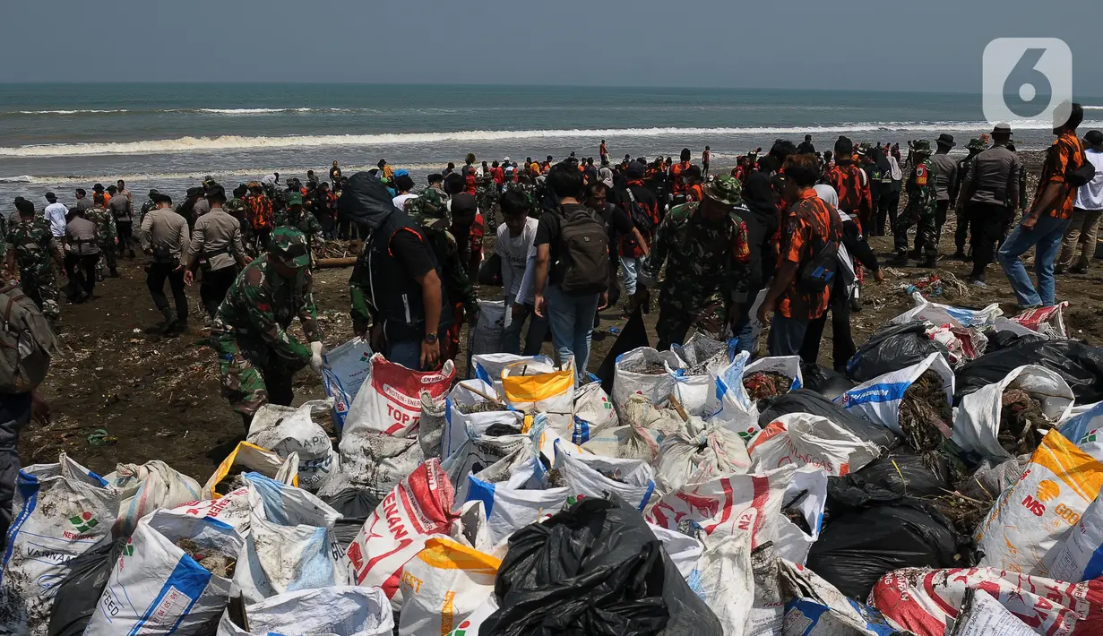 Aksi bersih-bersih melibatkan petugas gabungan dari TNI, Polri, pemerintah daerah, juga elemen masyarakat. (merdeka.com/Imam Buhori)