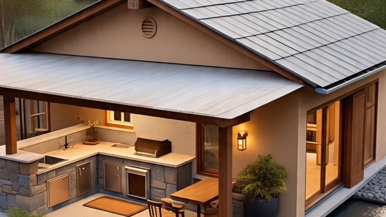 Ilustrasi Model Rumah dengan Dapur Outdoor