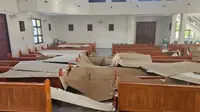 Kamis Putih, Plafon Gereja Paroki Bunda Hati Kudus Minahasa Runtuh Diguncang Gempa Bitung M7,6