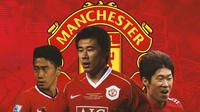 Manchester United - Shinji Kagawa, Dong Fangzhuo, Park Ji-Sung (Bola.com/Adreanus Titus)
