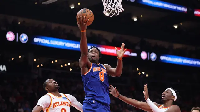 OG Anunoby menerobos pertahanan Atlanta Hawks