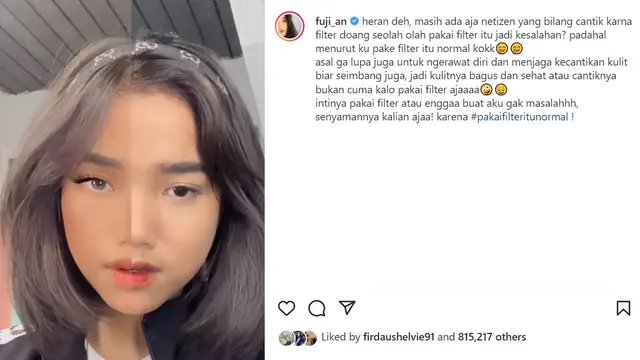 Fuji, adik ipar Vanessa Angel (Foto: Instagram/@fuji_an)