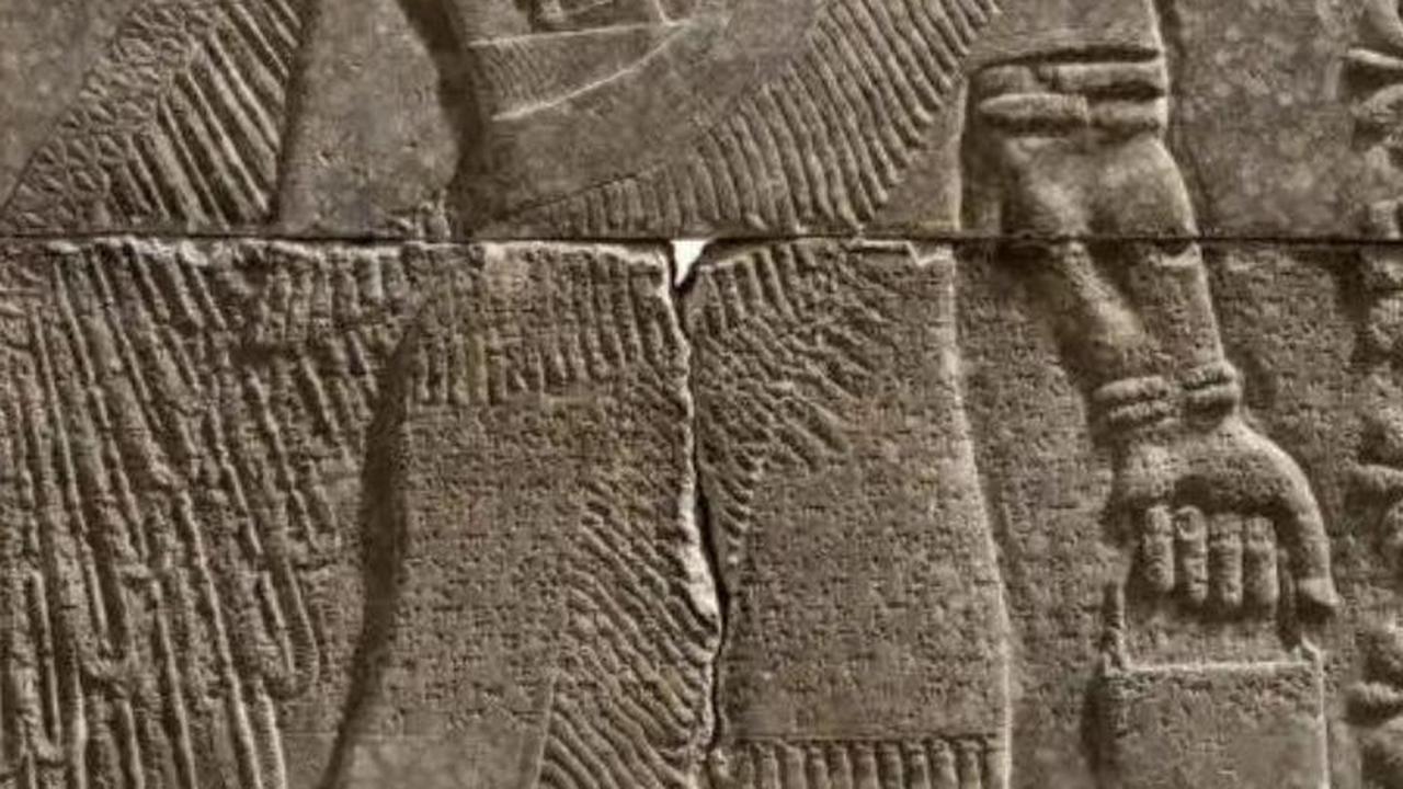 Stone Relief of A Winged Genius, Assyria, Ca. 883-859 BC
