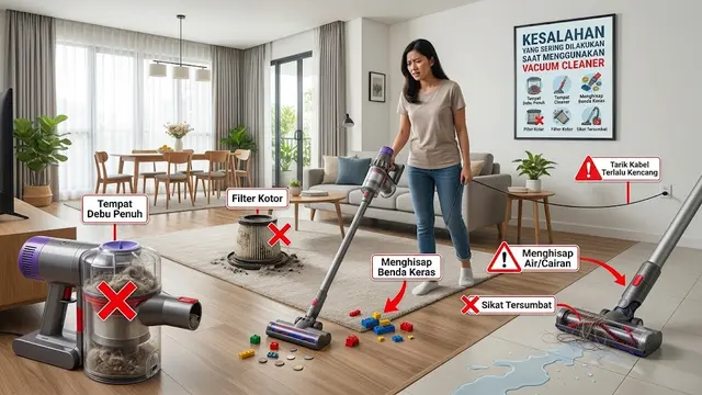 Kesalahan Saat Menggunakan Vacuum Cleaner