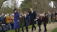 Keluarga Kate Middleton dan Pangeran William serta Mia Tindall dalam Natal 2023. (Joe Giddens/PA via AP)