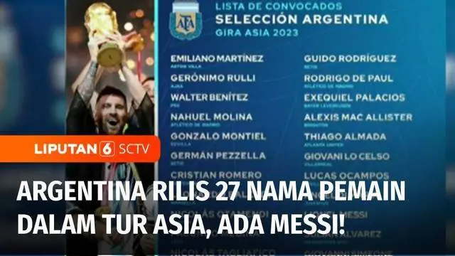 Melalui akun instagram, Tim Nasional Argentina merilis nama pemain yang akan berlaga dalam tur asia. Dari 27 nama, ada nama mega bintang Lionel Messi yang ikut dibawa dalam tur asia. Dengan demikian, Messi kemungkinan besar bermain dalam laga Indones...
