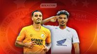 Duel antarlini Semen Padang versus PSM Makassar. (Bola.com/Gregah Nurikhsani)