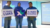 [Kiri-kanan] Manager Service Operation Management XL Central Region Dwi Handoko, Vice President XL Central Region Rd. Sofia Purbayanti, dan GM Sales XL West Java Tommy C.