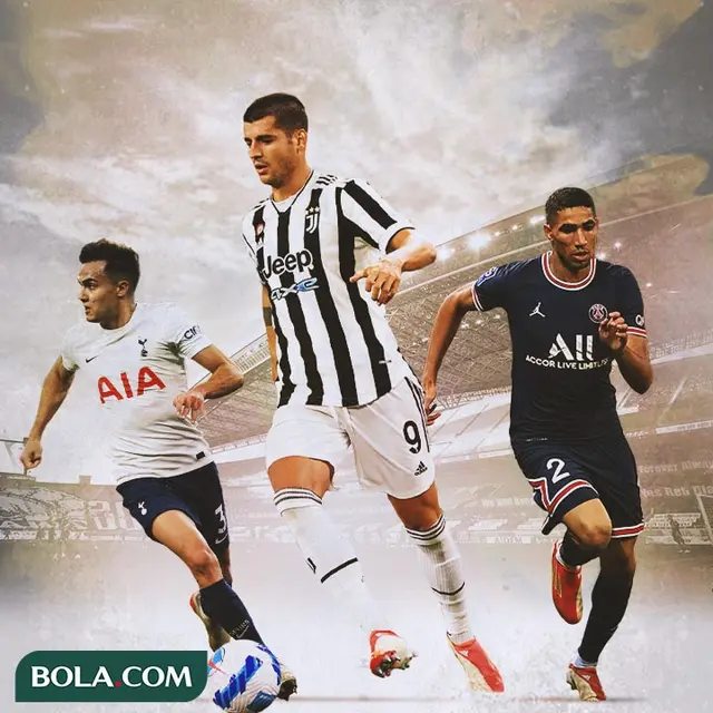 Ilustrasi - Sergio Reguilon, Alvaro Morata, Achraf Hakimi