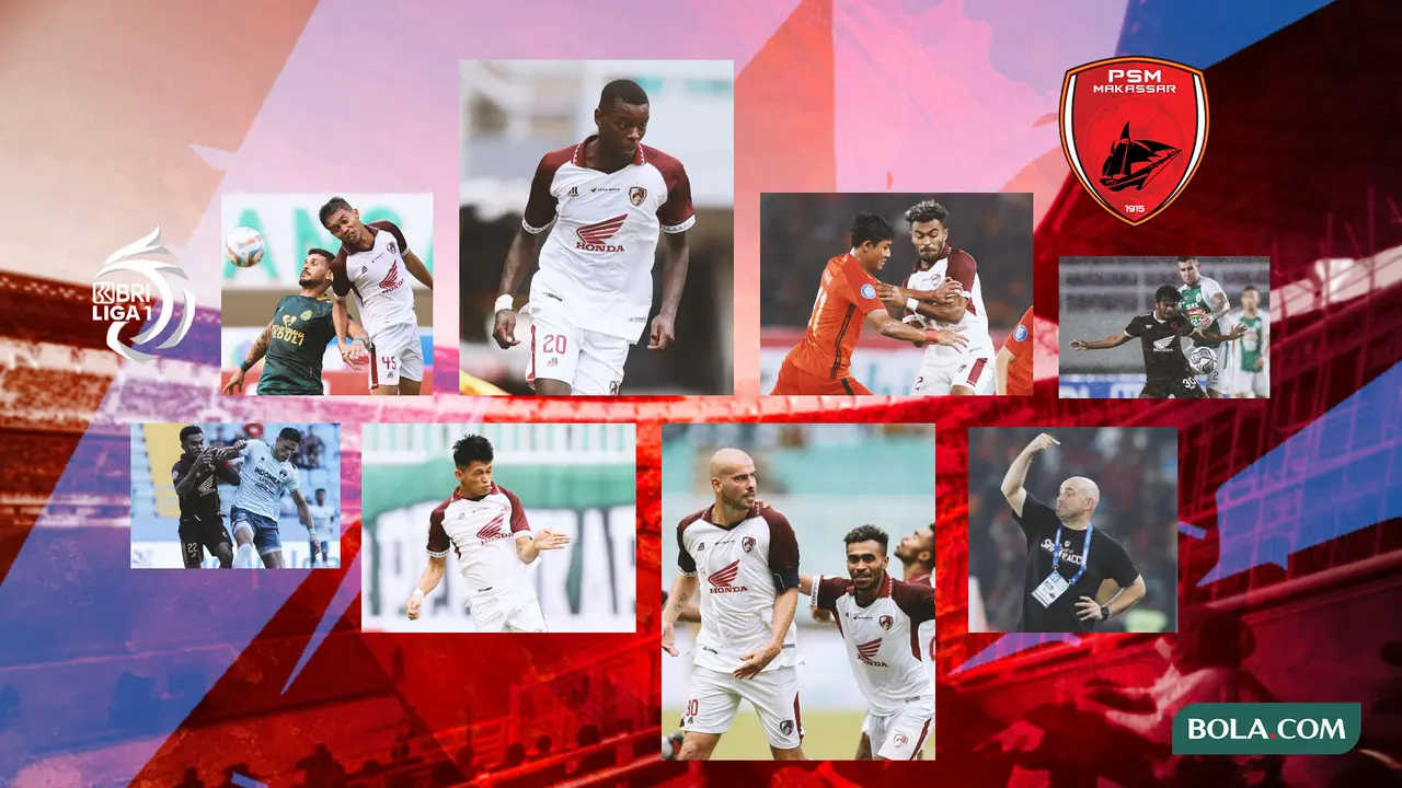 Kolase - Aksi-Aksi Pemain PSM di BRI Liga 1 2023/2024