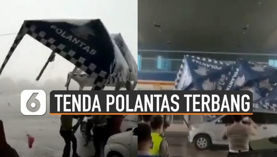 VIDEO: Viral Tenda Polantas Terbang Kena Angin