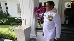 Kepala Staf Angkatan Laut (KSAL) Laksamana TNI Yudo Margono saat berada di rumah dinas, Jakarta, Senin (19/12/2022). KSAL Laksamana TNI Yudo Margono berangkat menuju ke Istana Presiden untuk melaksanakan pelantikan sebagai Panglima TNI. (Liputan6.com/Herman Zakharia)