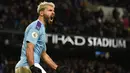 Sergio Aguero (16 gol)  - Pemain asal Argentina ini teleh menorehkan 16 gol bagi Manchester City di Premier League musim 2019/2020. (AFP/Oli Scarff)