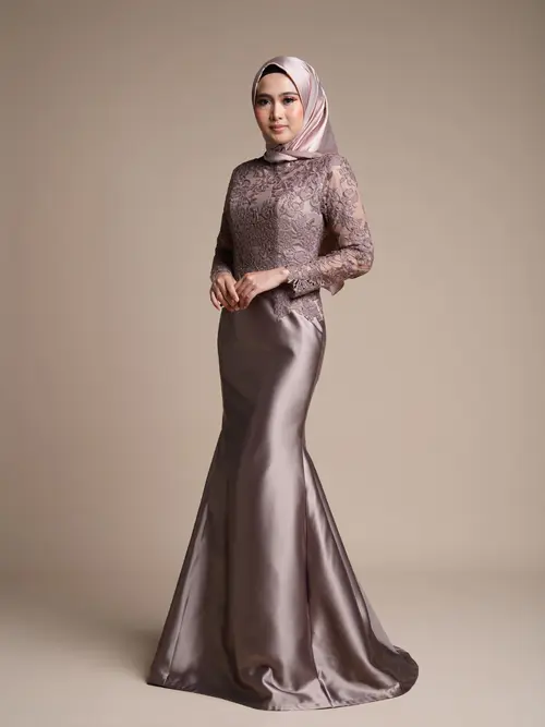 dress brokat satin 11 Model Gamis Brokat Kombinasi Satin Pesta Elegan, Menawan untuk Segala  Momen Istimewa