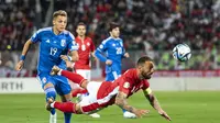 Mateo Retegui mencetak satu gol dalam kemenangan Italia 2-0 atas Malta pada matchday kedua Grup C Kualifikasi Euro 2024 di Ta' Qali National Stadium, Malta, Senin (27/3/2023) dini hari WIB. (AP/Renne Rossignaud)