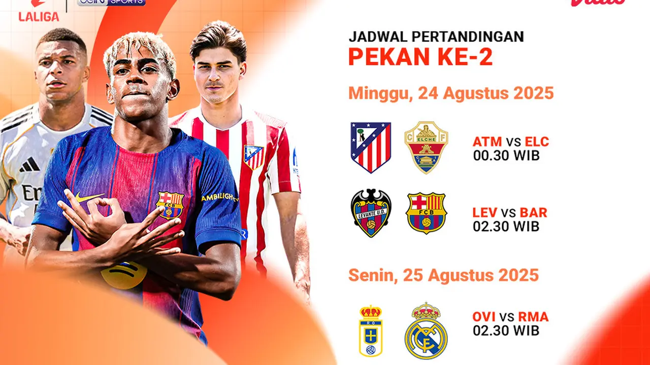Jadwal Pertandingan Laliga Live Streaming eksklusif di Vidio.