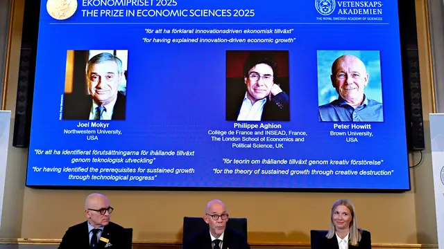Tiga Ekonom Raih Nobel Ekonomi 2025 Berkat Teori Inovasi dan Pertumbuhan Berkelanjutan