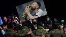 Gelar ini juga menjadi trofi elit ketiga bagi timnas Argentina dalam lima tahun terakhir. Sebelumnya, tim Tango sudah menjuarai Copa America 2021 dan Piala Dunia 2022. (Luis ROBAYO/AFP)