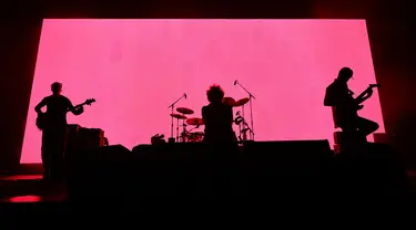 Rage Against the Machine saat tampil di Madison Square Garden di New York City (8/8/2022). Setelah menundanya beberapa kali karena pandemi, Rage Against the Machine akhirnya memulai tur pertama mereka dalam 11 tahun bulan lalu. (Theo Wargo/Getty Images/AFP)