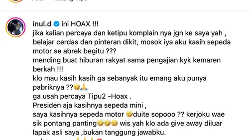 Inul Daratista Ngamuk Namanya Dicatut Penipuan Modus Bagi-bagi Motor,  Curhat Kerja Masih Pontang-panting - ShowBiz Liputan6.com