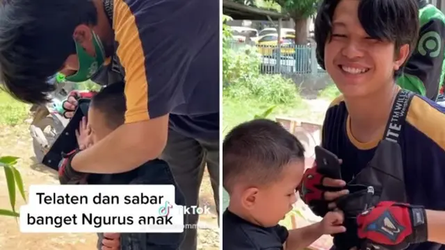 Viral Driver Ojol Mirip Seleb Korea Asuh Anak Sambil Bekerja, Kisahnya Bikin Haru. (Sumber: Instagram/blackmommee)