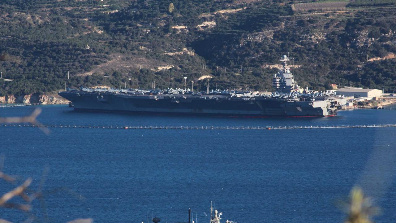FOTO: Ketegangan Iran AS Memuncak, USS Gerald R Ford Merapat di Kreta Menuju Timur Tengah