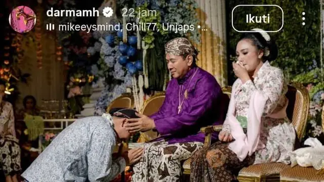 Potret Detail Kebaya Tata Cahyani di Momen Siraman-Sungkeman Darma Mangkuluhur