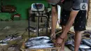 Pekerja bersiap merebus ikan cakalang untuk dijual ke pasar di Rumah Produksi Ikan Cakalang, Jagakarsa, Jakarta, Sabtu (19/11/2022). Kementerian Kelautan dan Perikanan (KKP) mengajak masyarakat untuk mengkonsumsi olahan ikan asli Indonesia yang komposisi gizinya tidak kalah dengan ikan impor dan harga yang lebih terjangkau. (Liputan6.com/Herman Zakharia)