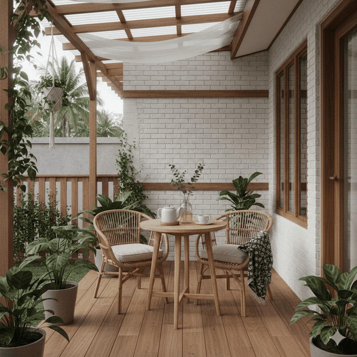 10 Desain Teras Kecil Tapi Estetik Mirip Cafe Mini di Rumah, Estetik Instagramable