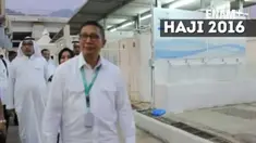  Menteri Agama Lukman Hakim Saifuddin memeriksa kesiapan jajarannya dalam puncak ibadah haji wukuf di Padang Arafah 