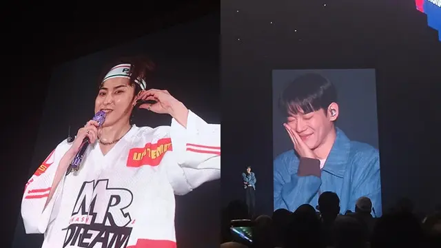 Xiumin dan Chen di konser Saranghaeyo Indonesia 2024. [Foto: Lanny Kusum/Fimela]