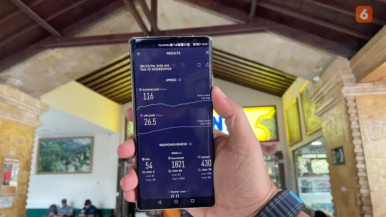 Pengujian kecepatan internet 5G Telkomsel